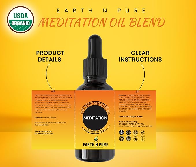 Earth N Pure Essential Oil Blend for Meditation 50 ml