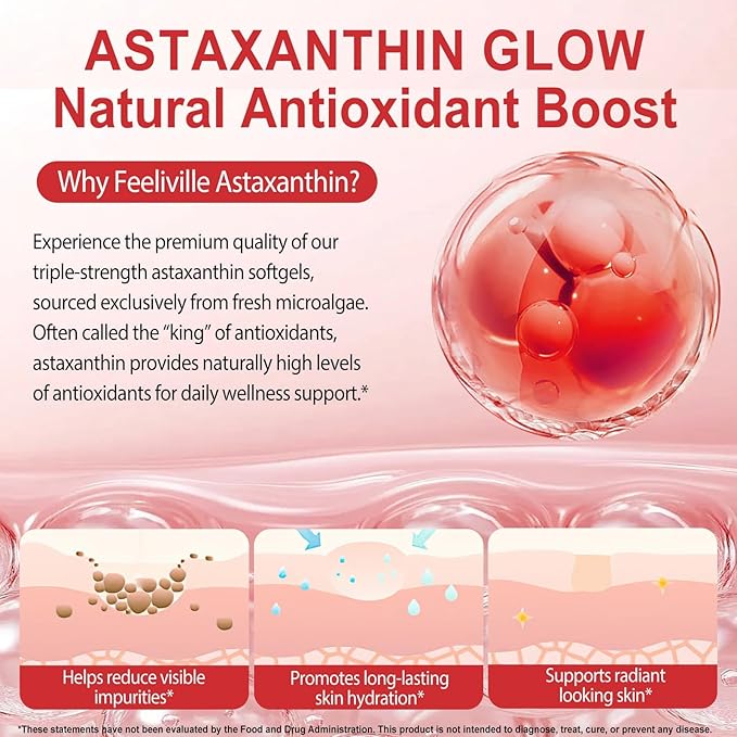 VOFANK Astaxanthin 12mg, Premium Astaxanthin Supplements with Antioxidant Activity, Supports Eye, Joint, Immune, Skin Health, Internal Circulation, Non-GMO & No Gluten 240 Softgels