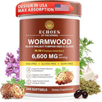 Wormwood Black Walnut Clove Cleanse for Humans – 18-in-1 Herbal Gut Health & Digestive Support Formula, 6600mg per Serving, 240 Softgels 80 Day Supply, with Pumpkin Seed, Garlic & Oregano