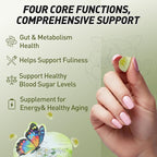 BUTTERFLY'S TEAR Berberine Supplement Gummies – Support Healthy Metabolism with Ceylon Cinnamon, Turmeric, Green Tea, Vegan, Non-GMO, Gluten-Free - Green Grape Flavor (1 Pack 60 Chew)