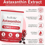 VOFANK Astaxanthin 12mg, Premium Astaxanthin Supplements with Antioxidant Activity, Supports Eye, Joint, Immune, Skin Health, Internal Circulation, Non-GMO & No Gluten 120 Softgels