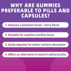 Magnesium Gummies, 2000mg Magnesium with VIT D & B6, for Immunity Support, Sugar Free Mixed Berry Flavor, 60 Gummies