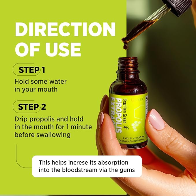 AFC Japan Brazilian Green Propolis Extract | Highest Artepilin C & Flavonoids for Antioxidant & Immune Support Pure Concentrated Liquid Extract Bee Propolis Tincture from Brazil (30ml/ 1Fl.Oz)