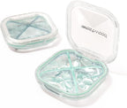 HyJeryty 4-Compartment Pill Organizer, Small Green Portable Pill Case for Daily Vitamins, Supplements & Medication, Travel-Friendly Compact Design, Stylish Cute Medicine Pill Box Pill Holder