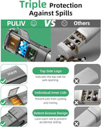 PULIV Metal Weekly Pill Organizer with Sturdy & Sleek Aluminum Alloy Case, Pill Case with Triple Protection Against Spilling, Compact Travel Pill Box 7 Day for Vitamins, Fish Oils, Supplements, Gray
