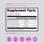 Beef Organ Supplement for Women - Grass Fed Beef Liver, Heart, Kidney & Uterus 1000mg Per Serving - Support Women's Energy & Overall Health - Third Party Tested & Non GMO - USA Made (120 Capsules)
