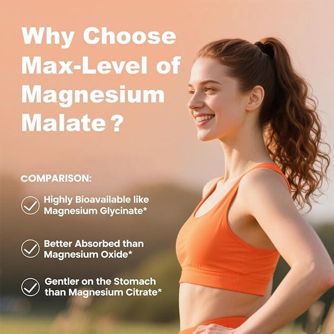 Magnesium Malate Gummies 1000mg, High Absorption Magnesium Supplements for Adults & Kids, with L-Theanine, CoQ10 & Vitamin B6, Support Energy Production, Muscle Function, Non-GMO, Vegan, 60 Ct