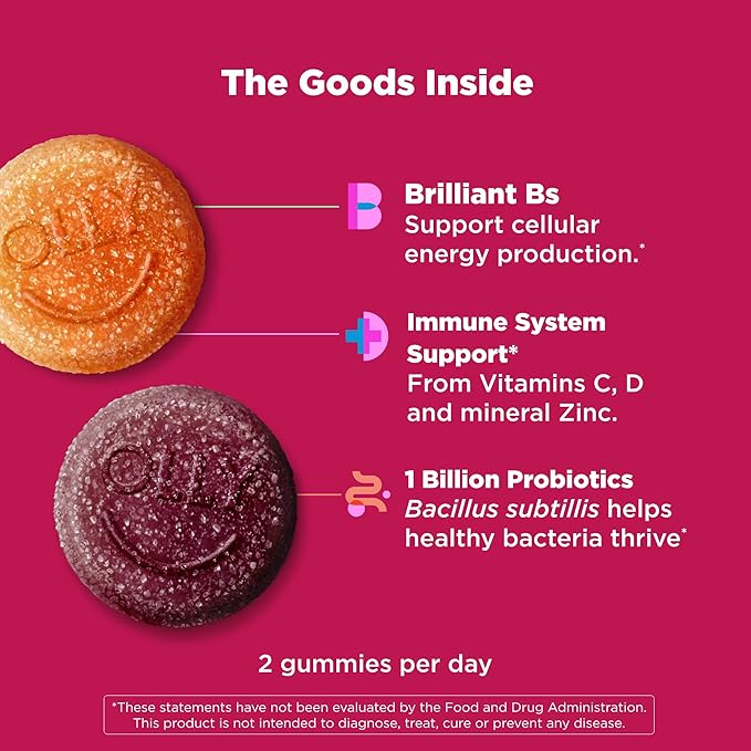 OLLY Multi + Probiotic Adult Multivitamin Gummy, 1 Billion CFUs, Digestive and Immune Support Chewable Supplement, Tropical Twist, 35 Day Supply - 70 Count (Pack of 2)