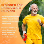 Vitamin D3 + K2 Gummies 2000 IU with Calcium + K2 (MK-7), Magnesium Citrate, Vitamin C, Zinc & Boron – Bone, Heart & Immune Support – Vegan, Non-GMO, Gelatin-Free, Sugar-Free Supplement, 60 Gummies