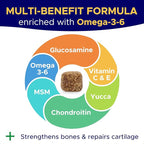 Dog Joint Supplement Large Breed - Glucosamine & Chondroitin Treats for Dogs - Supplement w/Omega-3, MSM - Made in USA - Joint Pain Relief - 240 Mobility Chews