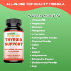 SHIFAA NUTRITION Halal Thyroid Support 30 Servings | Non-GMO Relief Supplement w/ B12, Iodine, Selenium, L-Tyrosine | Supports Energy, Metabolism, Focus, Clarity, Cortisol Balance