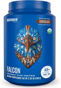 BIRDMAN Falcon Vegan Protein Powder Organic, Stevia & Sugar Free, Plant Based Protein, Low Carb, Dairy Free, Keto, Non Whey Protein, Probiotic, Pea Protein | Chocolate Flavor - 37 Servings - 2.64lb