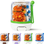 4 Compartments Pill Bottle Organizer, Anti-Mix Travel Pill Dispenser with Safety Lock, Pill Case with 16pcs Labels, Cute Pill Organizer for Seniors, Caregivers & Daily Vitamin Management(Green)