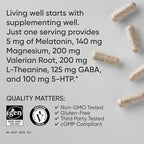 Sports Research® Sleep Complex with Melatonin 5mg, L-Theanine 200mg & Magnesium - Supports Restorative Sleep & Relaxation - Vegan Certified · Non-GMO · Gluten Free - 60 Veggie Capsules
