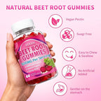 Beet Root Gummies for Women & Men, Beetroot Supplement Beet Chews with Vitamins Grape Seed for Antioxidant Supoort & Immune Health, Sugar-Free/Vegan/Organic,Raspberry Flavor 120 Count