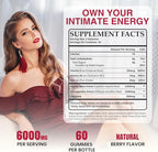 Libido Booster for Women with 1500mg Maca & 1000mg Ashwagandha, Vitamin D & B6, for Energy, Mood - Strongest Female Libido Booster + Hormone Balance for Women Cortisol Reducer | 0 Sugar, 60 Gummies