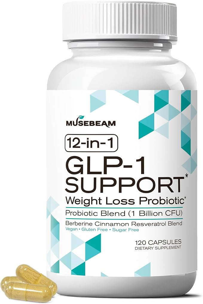 GLP-1 Support Probiotic Weight Loss Supplement - Women Men GLP1 Support with Berberine - Appetite Suppressant Hunger Control Metabolism Fat Burn & Gut Health Support