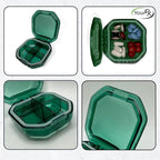 Travel Pill Organizer - Durable, Watertight Pill Case Travel Size with 4 Compartments - Compact Pill Travel Case for Vitamins, Supplements, Medicine - Travel Pill Container for Purse (Green)