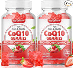 softbear CoQ10 Gummies 400mg Coenzyme Q10 Supplement for Adults, High Absorption coq10 Plus Omega-3, Magnesium, Vitamin B3 & Zinc for Cellular Energy & Antioxidant, Strawberry Flavor 120 Count