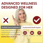 Omega-3 Fish Oil Supplement for Women, 984mg Omega-3 with Evening Primrose Oil (GLA), Astaxanthin & CoQ10, Supports Monthly Comfort, Skin Health & Total Body Wellness-60 Softgels