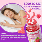 Potassium Gummies for Adults with 1200mg Potassium Chloride - Supports Muscle Health & Leg Cramps, Raspberry Flavor, 120 Count