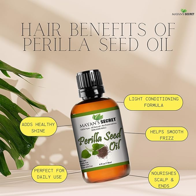 Pure Carrier and Essential Oils for Skin Care, Hair, Body Moisturizer for Face-Anti Aging Skin Care (Perilla Seed Oil, 4 oz)