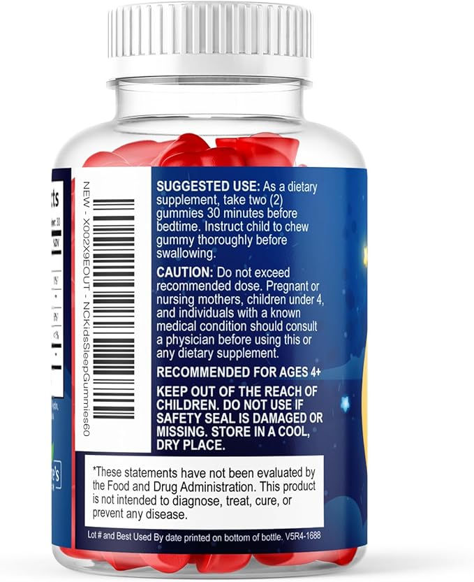 Nature's Choice Kids Sleep Gummies - 2mg Melatonin Per Serving - Children's Sleep Gummy, Non-Habit Forming, Works with Natural Sleep Cycle, Calm & Drug-Free, Tasty Natural Berry Flavor, 60 Gummies