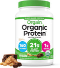 Orgain Organic Vegan Protein Powder, Chocolate Peanut Butter - 21g Plant Protein, 6g Prebiotic Fiber, Low Net Carb, No Lactose Ingredients, No Added Sugar, Non-GMO, For Shakes & Smoothies, 2.03 lb