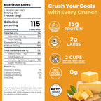 Schoolyard Keto Snacks - Cheddar Cheese - 15g Protein Puffs, Low Carb, Low Sugar - Gluten Free, Healthy & Diabetic Friendly, High Protein, Low Calorie snacks for Kids & Adults, USA Made, 12 Pack