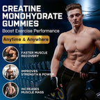 Creatine Monohydrate Gummies for Men & Women Pre Workout Gummies with Taurine, Vitamin B6 & B12 Creatine Monohydrate Chewable for Increase Strength, Energy, Endurance, Muscle, Organic (2 Packs)