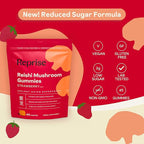 Reishi Mushroom Gummies | Hongo Reishi Mushroom Supplement Gummies (Lingzhi, Ganoderma Lucidum) | Full Spectrum Stress Gummies for Adults | Red Reishi Mushroom | Strawberry Flavor | 45 Count