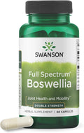 Swanson Double Strength Boswellia - Ayurvedic Herb for Joint Flexibility & Mobility Support - Boswellia Serrata Resin - (60 Capsules, 800mg Each)