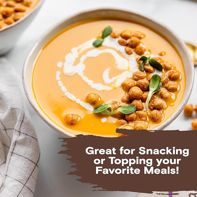 BIENA Chickpea Snacks - Crunchy Roasted Chickpeas - High Fiber Vegan Protein Snacks for Adults and Kids - 8-Pack, 5 Ounce Bags - Rockin’ Ranch