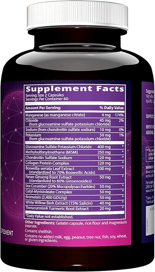 MRM Nutrition Joint Synergy™+ | Joint Health | with Theracurcumin® | Gluten-Free | 120 Capsules