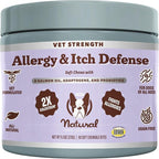Natural Dog Company Allergy & Itchy Defense Chews 90 ct, Vet Strength High-Concentration Dog Allergy Relief with 2.4X Colostrum,2X Salmon Oil & 1.5X Probiotics, Supports Immune,Coat & Gut Health