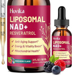 Liposomal NAD Supplement - 1200mg NAD+ Liquid Drops for Women & Men with Resveratrol, Black Pepper Extract - Support Anti-Aging, Brain & Cellular Mitochondrial Health - 2 Fl Oz Mixed Berry Flavor