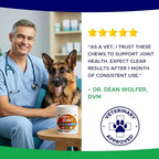 Glucosamine for Dogs Hip & Joint Supplement - Chondroitin, Omega-3, MSM - Joint Health & Pain Relief - Senior & Large Dogs - Made in USA - 120Ct