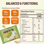 FitnesSHOCK Pistachio White Chocolate Protein Brownie – Low Sugar Dessert Snack (2g Total Sugar, No Added Sugar) – Healthy Snack – 10 Count