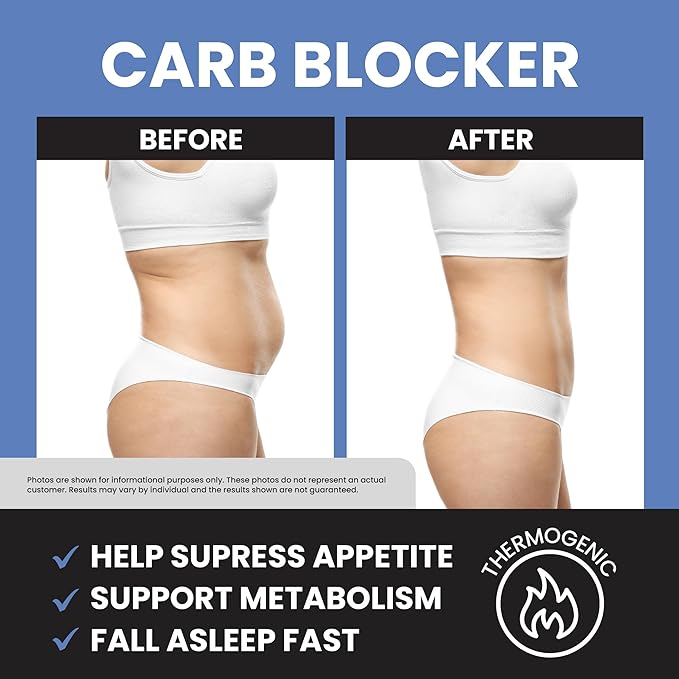 Night Time Fat Burner to Shred While You Sleep | Belly Fat Burner, Carb Blocker and Weight Loss Support Supplements | Lose Weight, Support Metabolism and Fall Asleep | 120 Nighttime Diet Pills