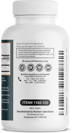 Bronson Vitamin K2 D3 (MK7) Supplement Non-GMO Formula Vitamin D3 5000IU (125 mcg) & 90 mcg K2 MK-7, Easy to Swallow D & K Complex, 120 Tablets