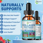 Collagen Peptides Liquid Drops, Multi Collagen Peptide for Skin Hair Nail Joints Bones Gut Health, Hydrolyzed Liquid Collagen Peptides w/Glucosamine Chondroitin MSM Biotin Vitamins for Women and Men