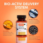 Vitality Rescue Omega 3 with Turmeric Curcumin Supplement, Fish Oil DHA EPA with BioPerine & CurcuWin 46X Absorption, Supports Joint, Muscle, Heart & Brain Health, 30 Capsules