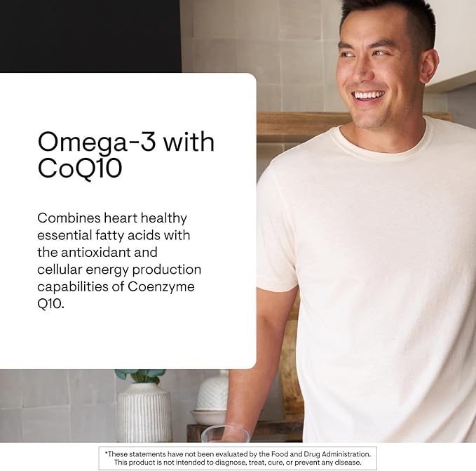 THORNE - Omega-3 with CoQ10 - Fish Oil Supplement with EPA & DHA from Sustainably Sourced Fish - Supports Brain, Skin, Joint & Heart Health* - Third-Party Certified - Gluten & Dairy-Free - 90 Softgels