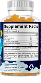 Vitamatic Sugar Free Kids Melatonin 1mg, 90 Gummies, Pineapple & passionfruit Flavored Gummies, 90 Days Supply