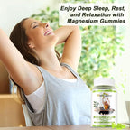 Triple Magnesium Complex Gummies for Women Men: Magnesium Glycinate Malate Taurate Supplements Support Sleep Mood Balanced Bones Muscle Health with CoQ10 Vta D3 Calcium, Sugar Free Vegan 30 Days