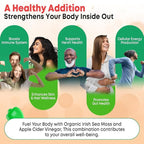 Apple Cider Vinegar Gummies with Sea Moss for Metabolism, Digestion, Detox, Gut & Immune Health, Apple Flavored - 60 Count