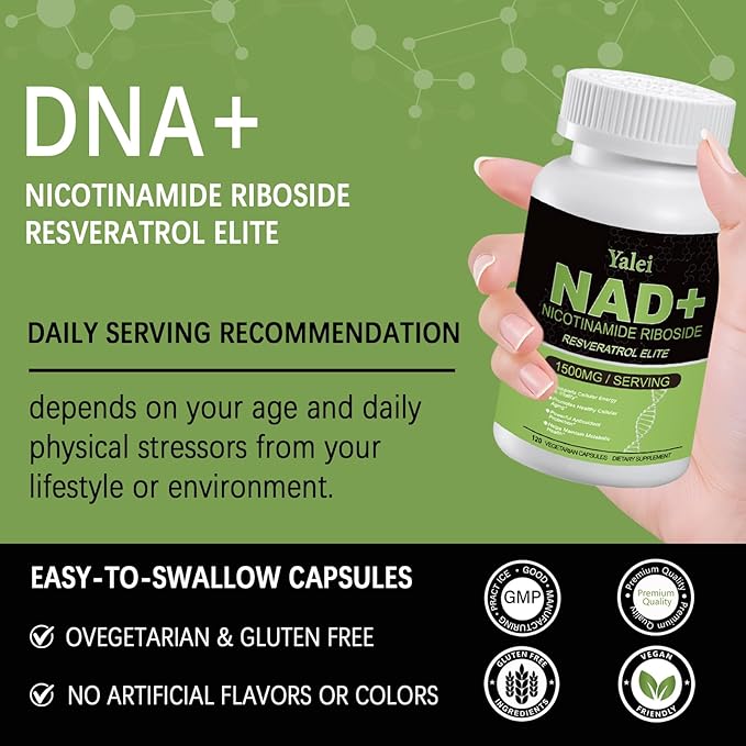 NAD Resveratrol Supplement 1500mg,120 Veggie Capsules | Liposomal NAD Plus Boosting | Support Cellular Health, Stamina & Healthy Aging for Women & Men | Non-GMO