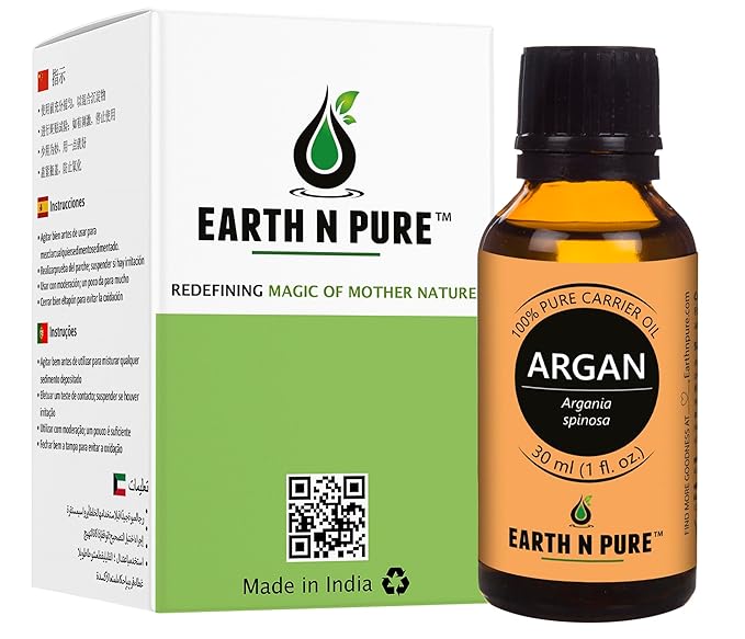 Earth N Pure Argan Oil for Hair Styling, Hair Growth, Hairfall Control - Natural and Therapeutic Grade 30 ml