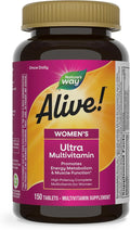 Nature's Way Alive! Ultra Multivitamin for Women, Complete Daily Women's Vitamins, High Potency Formula, Promotes Energy Metabolism and Muscle Function*, Vitamin A, C, D, Methylated B12, 150 Tablets