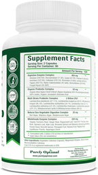 Purely Optimal Digestive Enzymes for Women and Men – Multi-Enzyme Supplement for Bloating Relief, Digestion and Heavy Meal Support – with Probiotics and Prebiotics for Gut Health – 180 Capsules